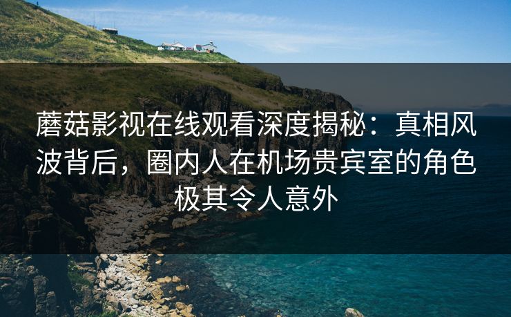 蘑菇影视在线观看深度揭秘:真相风波背后,圈内人在机场贵宾室的角色极其令人意外 蘑菇影视在线观看深度揭秘:真相风波背后,圈内人在机场贵宾室的角色极其令人意外