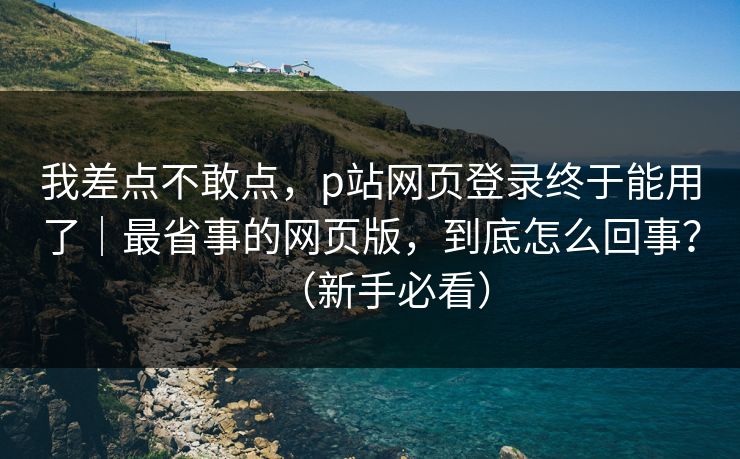 我差点不敢点，p站网页登录终于能用了｜最省事的网页版，到底怎么回事？（新手必看）