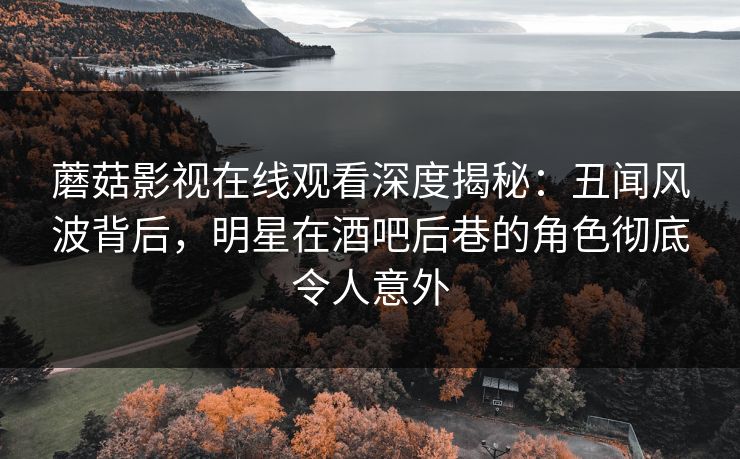 蘑菇影视在线观看深度揭秘：丑闻风波背后，明星在酒吧后巷的角色彻底令人意外