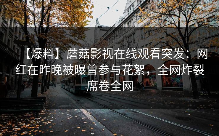 【爆料】蘑菇影视在线观看突发：网红在昨晚被曝曾参与花絮，全网炸裂席卷全网
